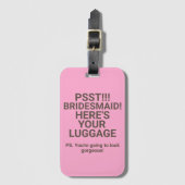 Bridesmaid rosa Gepäckanhänger lustig (Vorderseite Vertikal)