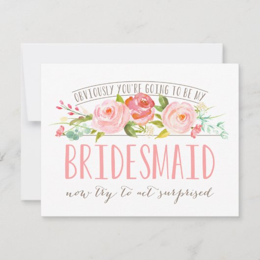 Bridesmaid Rose Garden Card Einladung (Vorderseite)