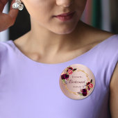 Bridesmaid Rose Goldfloralen Bordeaux Button