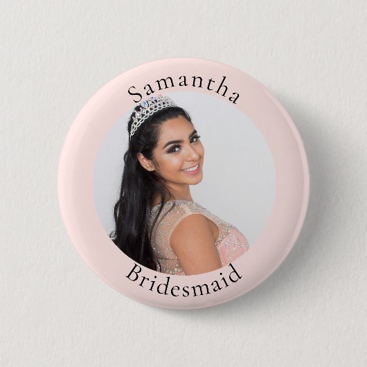 Bridesmaid-Rose Goldrot-Foto Button (Vorderseite)