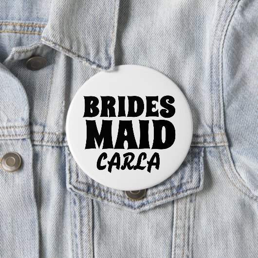 BRIDESMAID rundes personalisiertes BUTTON ABZEICHE (Beispiel)