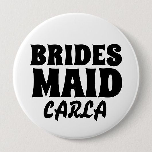 BRIDESMAID rundes personalisiertes BUTTON ABZEICHE (Vorderseite)