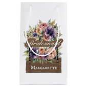 Bridesmaid Rustikal farbenfroh florales Wasserfarb Kleine Geschenktüte (Vorderseite)