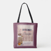 Bridesmaid Rustikale Milk Can Country Wedding Tasche (Rückseite)