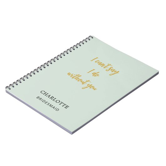 Bridesmaid Salgrün Notizblock (Linke Seite)