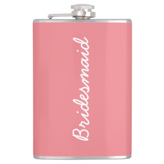 Bridesmaid Salmon Pink Wedding Bridal Geschenk Gef Flachmann (Vorderseite)