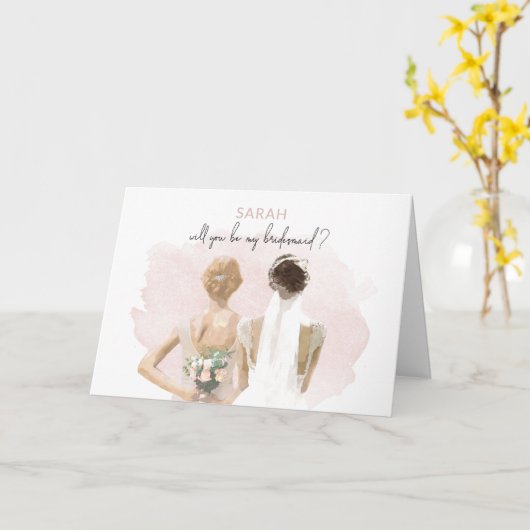 Bridesmaid - Sarah Note Card Karte (Gelbe Blume)
