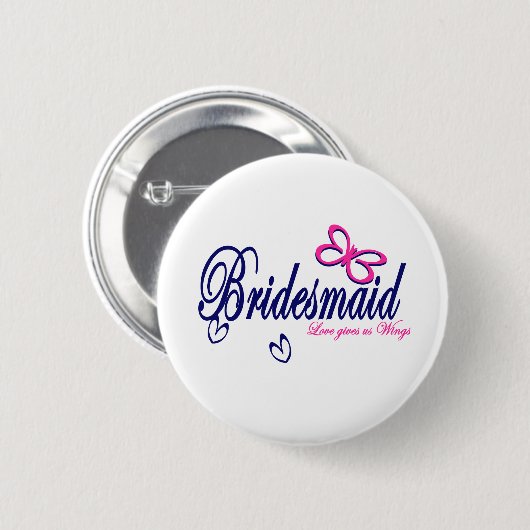 Bridesmaid/Schmetterling Button (Vorne & Hinten)