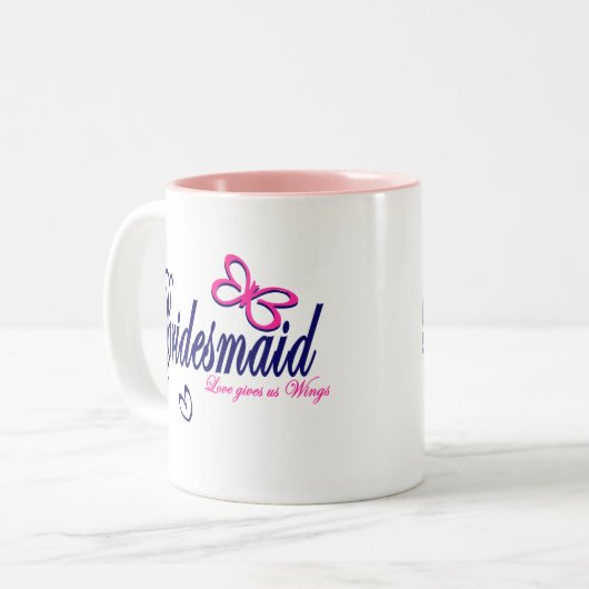 Bridesmaid/Schmetterling Zweifarbige Tasse (Vorderseite Links)