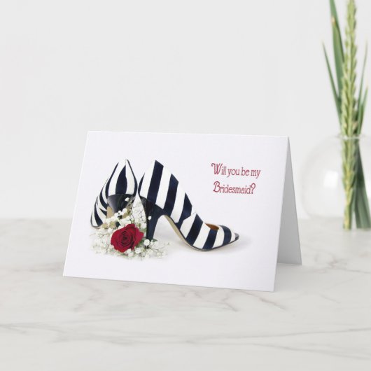 Bridesmaid Schuhe und Rose Einladung (Vorderseite)