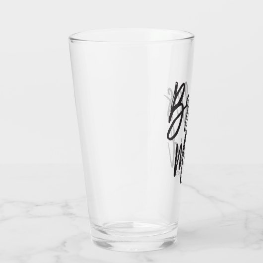 Bridesmaid | Schwarz-Script-Stil Glas (Rechts)