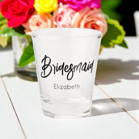 Bridesmaid Schwarz-weiß Wedding Schnapsglas