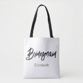 Bridesmaid Schwarz-weiß Wedding Tasche (Vorderseite)