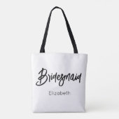 Bridesmaid Schwarz-weiß Wedding Tasche (Rückseite)
