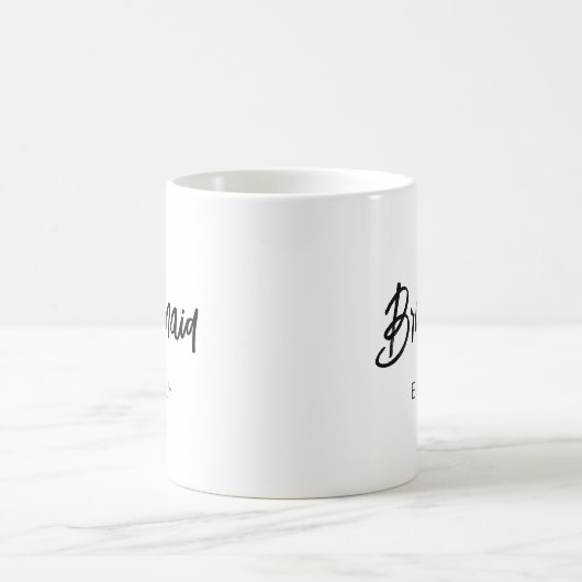 Bridesmaid Schwarz-weiße Tasse (Mittel)