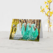 Bridesmaid Script Heart Foto Danke, Falten Karte (Gelbe Blume)