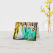Bridesmaid Script Heart Foto Vielen Dank Hinweis Karte (Gelbe Blume)
