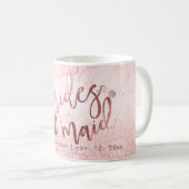 Bridesmaid Script Imitats Rose Gold + Snow Bokeh Kaffeetasse (VorderseiteRechts)