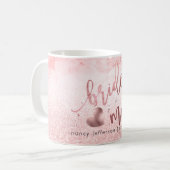 Bridesmaid Script Imitats Rose Gold + Snow Bokeh Kaffeetasse (Vorderseite Links)