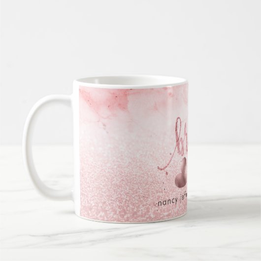 Bridesmaid Script Imitats Rose Gold + Snow Bokeh Kaffeetasse (Links)