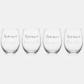 Bridesmaid Script Individuelle Name Geschenke Hoch Weinglas Ohne Stiel (Vorderseite)