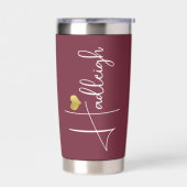 Bridesmaid | Script Name Gold Heart Burgundy Thermobecher (Links)