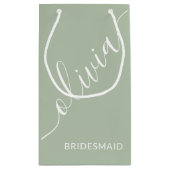 Bridesmaid Script Sage Green Minimalistisch Elegan Kleine Geschenktüte (Rückseite)