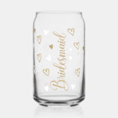 Bridesmaid-Script-Schriftart in Gold-Glitzer mit W Dosenglas (Links)