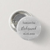 Bridesmaid silber funkeln eleganter Name Button (Vorne & Hinten)