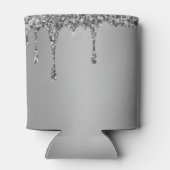 Bridesmaid Silver Tropfen Glitzer Elegante Hochzei Dosenkühler (Rückseite)