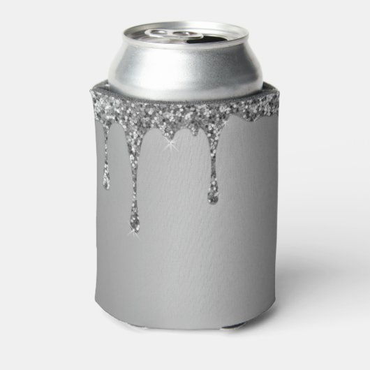 Bridesmaid Silver Tropfen Glitzer Elegante Hochzei Dosenkühler (Kanne Rückseite)