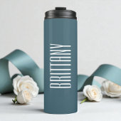Bridesmaid Simple Green Personalisiert Name Minima Thermosbecher