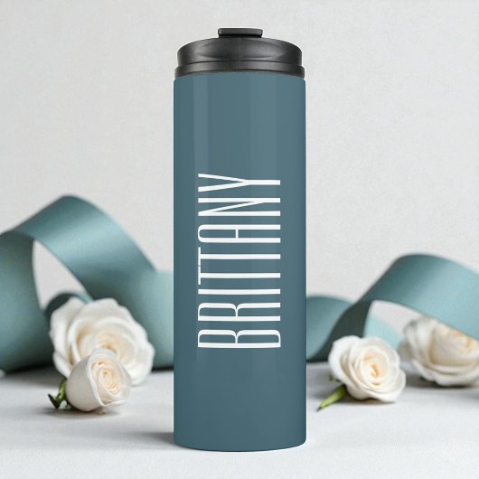 Bridesmaid Simple Green Personalisiert Name Minima Thermosbecher