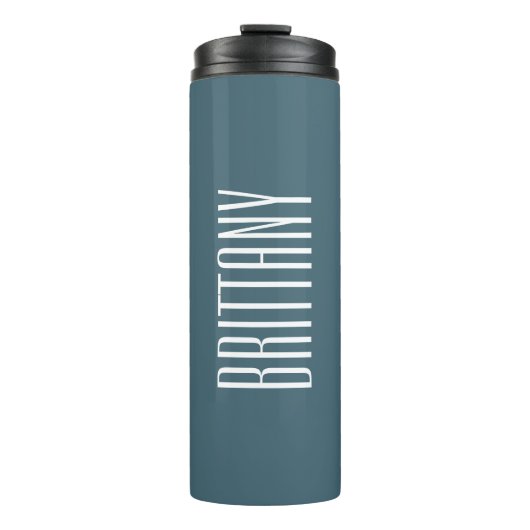 Bridesmaid Simple Green Personalisiert Name Minima Thermosbecher (Vorderseite)