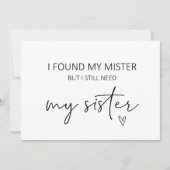 Bridesmaid Sister Vorschlag Flat Card Karte (Vorderseite)