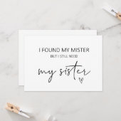 Bridesmaid Sister Vorschlag Flat Card Karte (Vorderseite/Rückseite Beispiel)