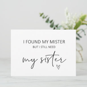 Bridesmaid Sister Vorschlag Flat Card Karte