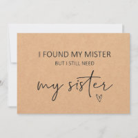 Bridesmaid Sister Vorschlag Flat Card