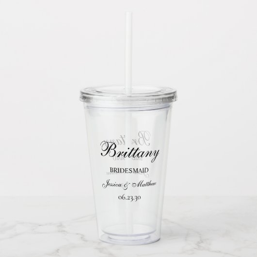 Bridesmaid-Skript angepasst Acryltrinkbecher (Vorderseite)