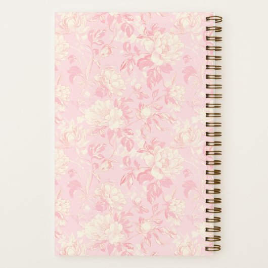 Bridesmaid Soft Peach Floral Pattern Notizblock (Rückseite)