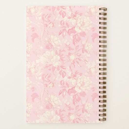 Bridesmaid Soft Peach Floral Pattern Swatch Notizblock (Rückseite)