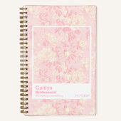 Bridesmaid Soft Peach Floral Pattern Swatch Notizblock (Vorderseite)