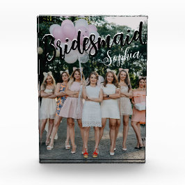 Bridesmaid spendet Personalisiertes Schwarzes Mode Fotoblock