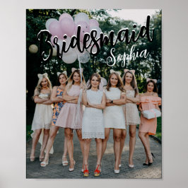 Bridesmaid spendet Personalisiertes Schwarzes Mode Poster