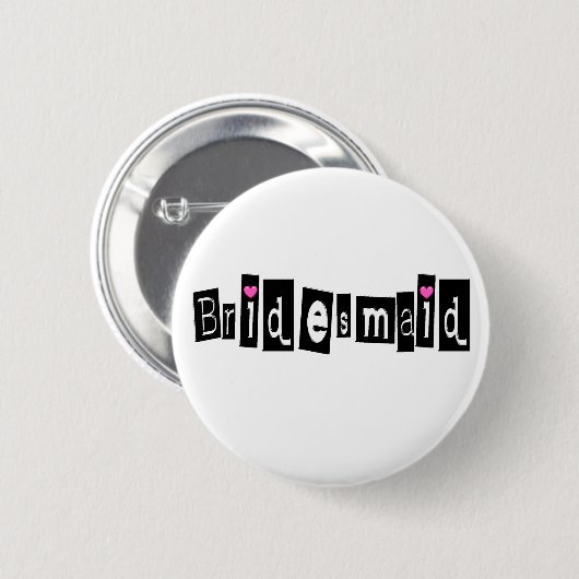 Bridesmaid (Sq Blk) Button (Vorne & Hinten)
