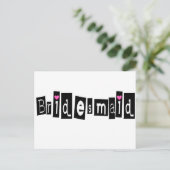 Bridesmaid (Sq Blk) Postkarte (Stehend Vorderseite)