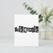 Bridesmaid (Sq Blk) Postkarte (Stehend Vorderseite)