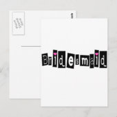Bridesmaid (Sq Blk) Postkarte (Vorne/Hinten)