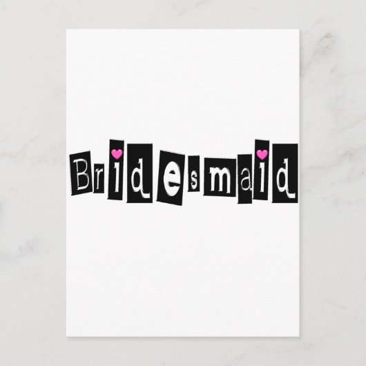 Bridesmaid (Sq Blk) Postkarte (Vorderseite)