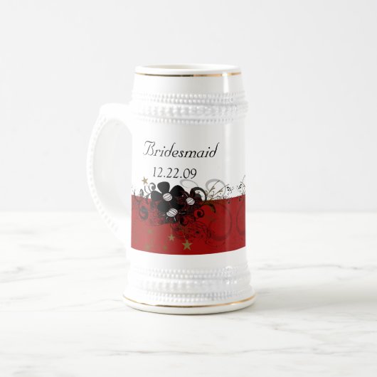 Bridesmaid Stein burgundy Bierglas (Vorderseite Links)